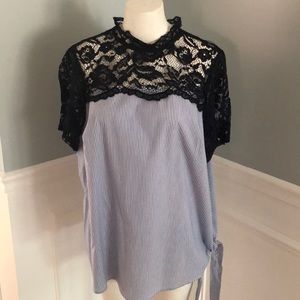 Beautiful blue lace blouse